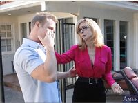 Slutty mom Nina Hartley giving her son's friend a perfect sex lesson