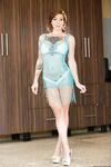Tattooed Harlow Harrison teasing with her big tits in a sexy bikini & heels