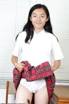 Cambodian schoolgirl Tiffany flashing white upskirt underwear