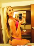 Sexy blonde girlfriend enjoys showing off her bare ass wherever she goes