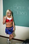 Cheerleader with natural boobs Bree Olson fucked & facialed in the classroom