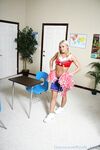 Cheerleader with natural boobs Bree Olson fucked & facialed in the classroom
