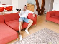 Czech teen Tiny Tina enjoying hardcore sex on a couch with her mother's new BF