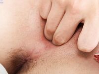 Small-tittied Emily Grey with nose piercing satisfies pussy using sex toy