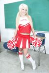 Platinum blonde cheerleader Tessa Taylor spreads naked on teacher's desk