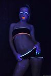 Glowing brunette Jada Stevens flaunts her sexy bubble butt under black light