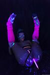 Glowing brunette Jada Stevens flaunts her sexy bubble butt under black light