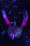 Glowing brunette Jada Stevens flaunts her sexy bubble butt under black light