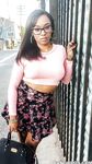Busty ebony chick Porsha Carrera showing off her thong panties and phat ass