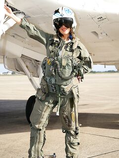 Sizzling mature babe Roni strips from military air force uniform
