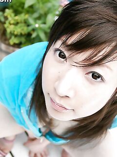Pretty asian babe with sexy legs stripping and posing naked