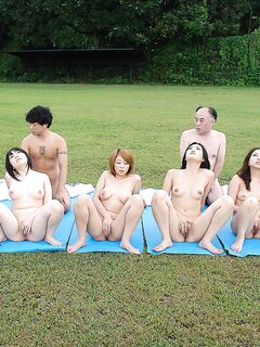 Kinky Asian girls tease with their asses and get rammed in an outdoor session