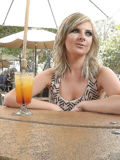 Horny blonde Alessandra gets her all sexual fantasies fulfilled in a gangbang