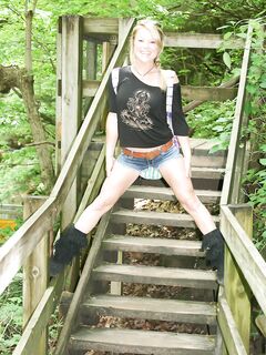 Sexy blonde amateur Madden & friend shed their shorts for half naked adventure